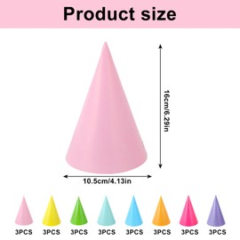 Eclovane 24 Pcs Kids Party Hats – Colorful Birthday Cone with Elastic String, Fun Paper Party Hats for Children, Boys Girls Birthday Party Supplies, Adjustable for Kids Celebrations