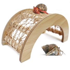 Hermit Crab Climbing Arch Bridge Wooden and Rope Hermit Crab Climbing Toys Hermit Crab Supplies Small Animal Cage Accessories for Hamster Lizard Chameleon Reptile