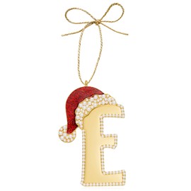 Mrchtmas 2024 Christmas Initial Ornaments | Christmas Letter E Ornaments for Christmas Tree|Hanging Christmas Red Hat Ornament for Mother Best Friends Sister Wife|E-Letter Ornament