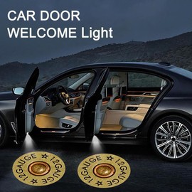 LMZLJZ 2PCS Car Door Lights,12 Gauge Bullet Shaped Brass Door Lights Logo Projector LED Shadow Welcome Lamp,Cool Car Accessories Gifts for Men Women,Suitable for All Vehicles Motorcycle Bike