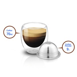 RECAFIMIL Coffee Capsule, Reusable Vertuoline Coffee Pods Refillable Vertuo Capsule Compatiable Vertuoline GCA1 ENV135,with Filler Helper to Make Cleary (Classic set)