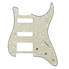 Guitar Anatomy Stratocaster HSS Humbucker Pickguard Scratchplate to Fit Fender USA MEX - Cream Pearl