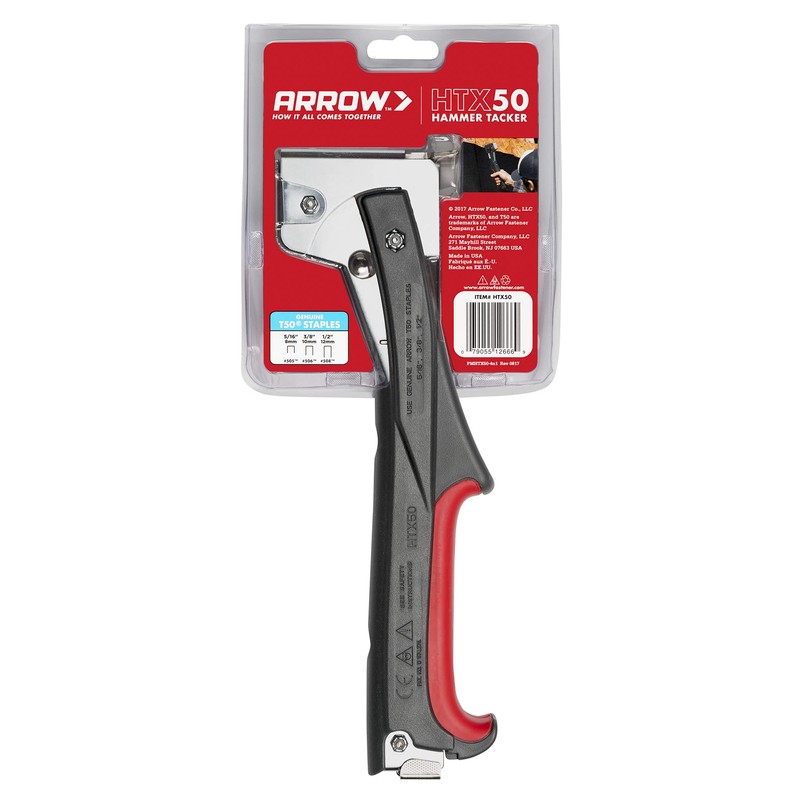 Arrow HTX50 Professional Heavy Duty Hammer Tacker, Manual Stapler for