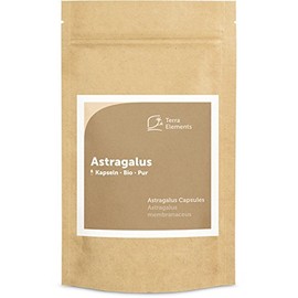 Terra Elements Bio Astragalus Kapseln (400 mg, 150 St) I Astragalus membranaceus I Tragant I 100% rein I Vegan I Rohkost