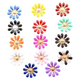 Operitacx Pack of 40 Flower Charm Pendants Flower Pendant Made of Enamel Pendant for Charm Bracelet Pendant for Bracelet Zipper Girls Pendant Women's Jewellery Decor Small Daisy Decorate, Metal, No