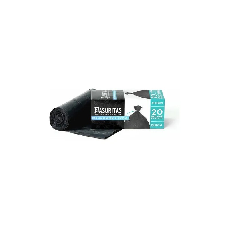 80 Bolsas De Basura Chicas Basuritas, 41x45cm, Pack 4x20