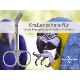 Bird Claw Clippers Angled Claw Cutter 9 cm – Trimming Claws of Parrots Parakeets Budgies Small Animals – Stainless Steel – Brand Quality from Specialist Retailer