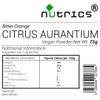 Nutrics® CITRUS AURANTIUM Powder 75g 100% Pure No Additives -