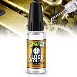 Full Synthetic Clock Oil for Grandfather Clocks, Precision Needle Applicator Included, 1 OZ Clock Oil for Cuckoo, Wall & Mantle Clocks, Watch, Revives Stuck Movements(Non Kit)