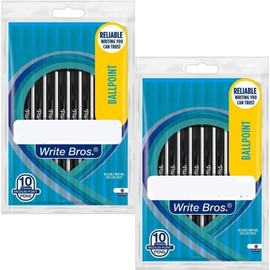 20 x Paper Mate Write Bros Ballpoint Stick Pens | Slim, Easy-Hold, Classic Design | Smooth Writing Performance | 1.0mm Medium Point, Black Ink | For Home, School & Office