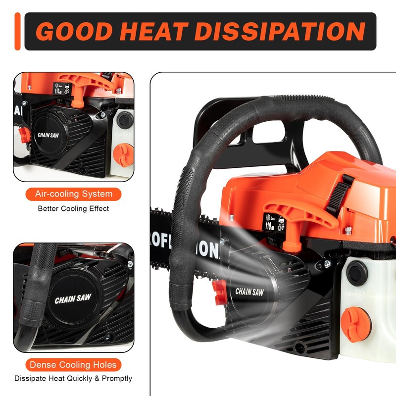 DYRABREST 58CC 20" Gas Chainsaw Gas Powered Chainsaws Handheld Cordless
