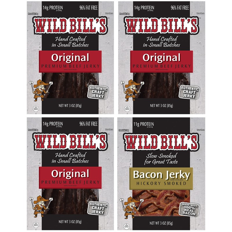 Wild Bill’s 8-Piece Sampler Gift Box (includes beef jerky, bacon