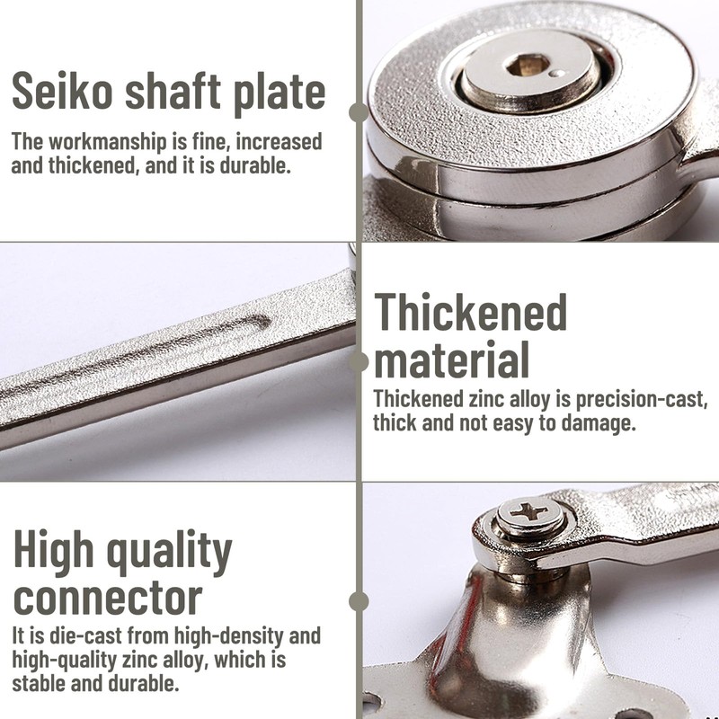2 Pieces Soft Close Folding Hinge Zinc Alloy Lid Support