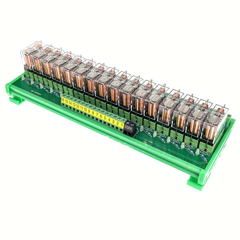 16 Channel AC/DC 24V Rail Mount Relay Interface Module PNP