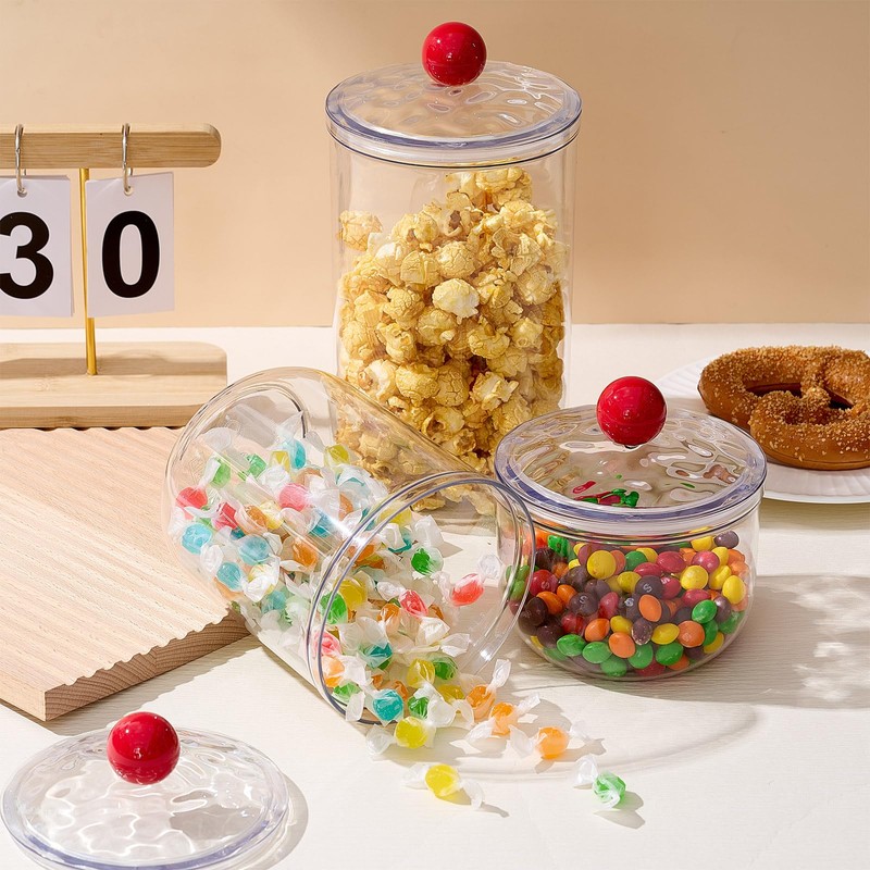 Suclain 6 Pack Candy Jars with Lids Set, 30 &