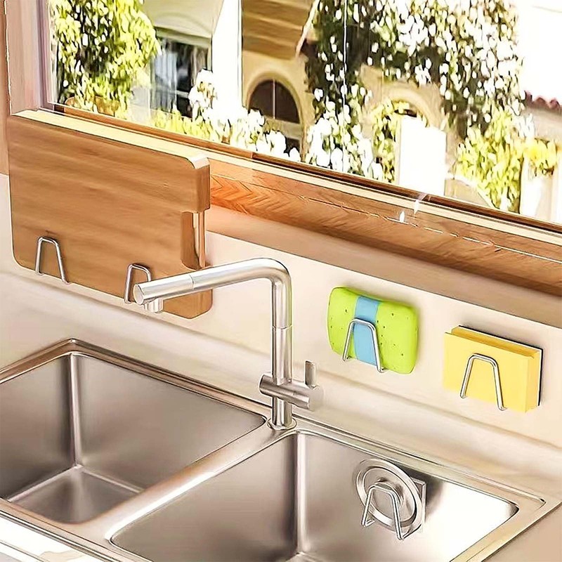 6 Pack Sponge Holder for Kitchen Sink - Movable Hanging