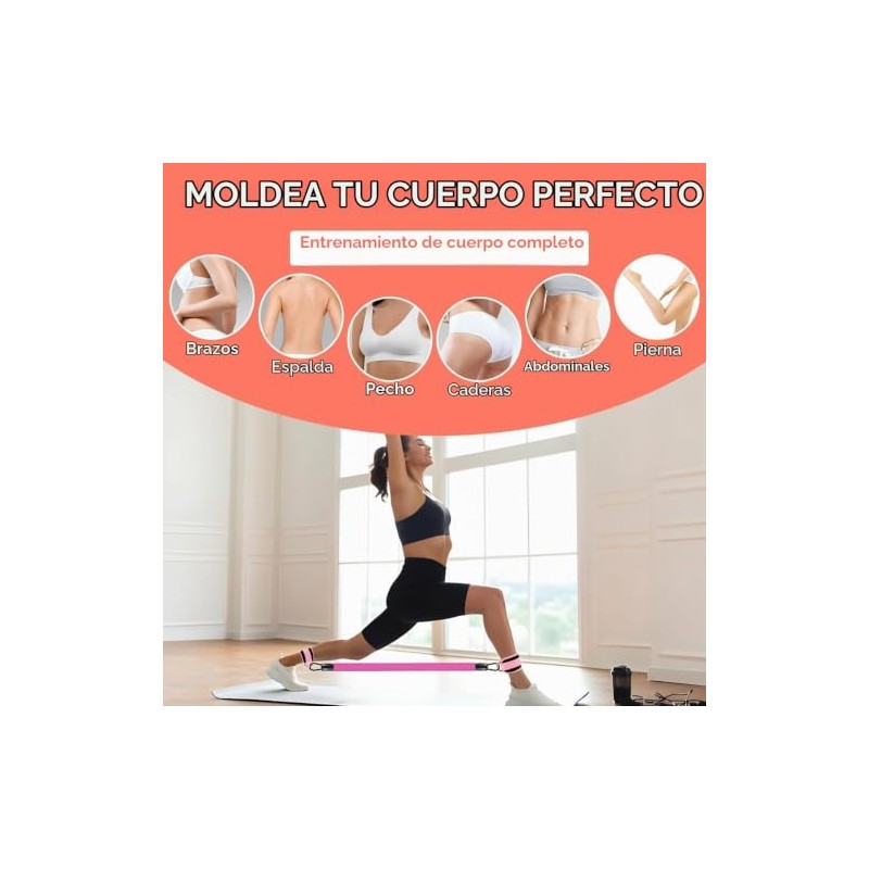 JASUVII - Bandas Elasticas Fitness, Barra de Pilates Multifuncional de