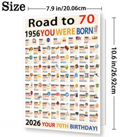 OJsensai Happy 70th Birthday Gifts for Women Ladies, Jumbo 70 Years Old Birthday Card for Men Male, Funny Seventy Bday Gifts Decorations for Grandpa Grandma