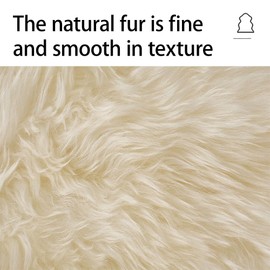 Genuine Sheepskin Throw Pillow with PP Cotton Inside, Luxury Fluffy Solid Decorative Square Couch Pillow, 18"x18" Pillow Cushion for Sofa Bedroom Car Bed Long Wool (White, 45 * 45cm)