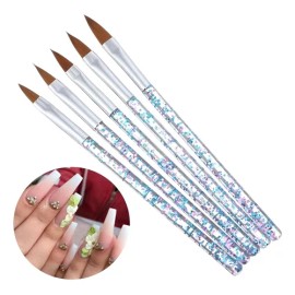 5 Pinceles Para Aplicacion Acrilico 3d Mano Alzada Uñas
