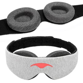 Manta Sleep Mask - 100% Light Blocking, Adjustable Sleeping Mask with Detachable Eye Cups, Ultra Comfortable for Women & Men, Zero Pressure on Lashes, Perfect for Travel/Shift Work