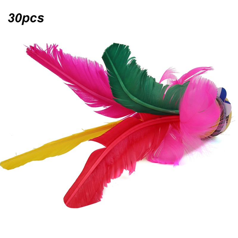30Pcs Kick Shuttlecock Colorful Chinese Jianzi for Foot Sports Outdoor