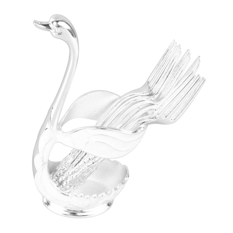 Coffee Spoon Holder Elegant Swan Shaped Alloy Mirror Polish Rich