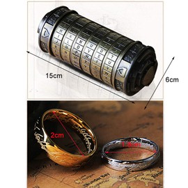 MINGZE Da Vinci Code, Cylinder Lock Box Mini Cryptex Retro Alphabet Lock Valentine's Day Girlfriend Boyfriend Christmas Birthday Interesting Creative Romantic Gift (Rose Gold)