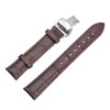 sourcing map Brown Leather Watch Band 16mm Quick Release Deployment