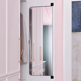 180° Swivel Full Length Mirror, 47" x 15.2" Wall Mounted Full Length, Hideaway Closet Mirror for Cloakroom, Bedroom, Door