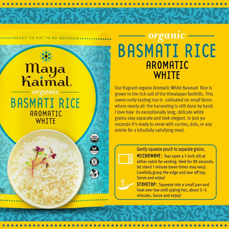 Maya Kaimal Organic Rice, Fully Cooked, Vegan, Certified Organic, Non
