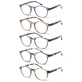 NORPERWIS 5 Pairs Reading Glasses - Standard Fit Spring Hinge Readers Glasses for Men and Women (Multicolor, 1.75, x)