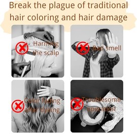 Champú para teñir el cabello 4 en 1 para cubrir las canas, nueva fórmula, champú semipermanente a base de hierbas para teñir el cabello, hidratante, b
