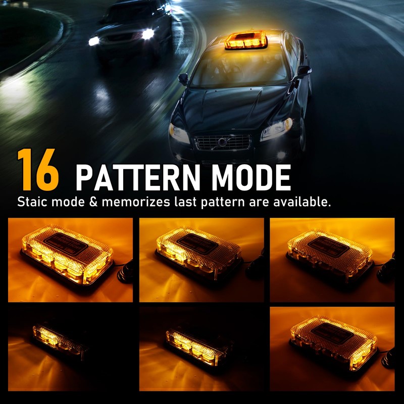 OPP ULITE Amber Strobe Light 16 Flashing Mode, 48pcs Led,