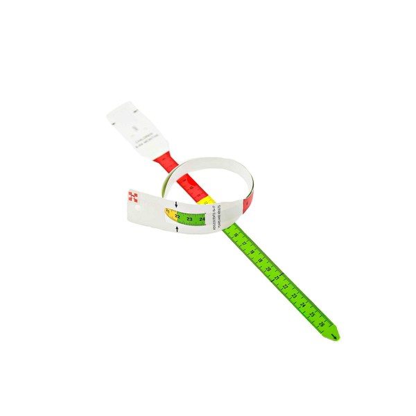 Mid-Upper Arm Circumference MUAC Tape Measure Adults 18+, Pregnant, Postpartum to Evaluate Severe Malnutrition, Color Coded with End Insert, Plastic (Pack of 10)