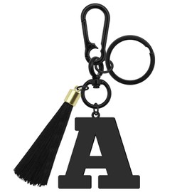 Initial Letter Keyring Letter A-Z Alphabet Key Ring for Purse Handbags Bag Wallet Alphabet Monogram Key Chain for Daughter Girls Sister Coworkers Christmas Graduation Birthday Gifts(A)