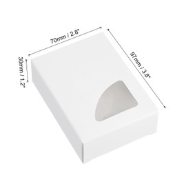 PATIKIL 3.8x2.8x1.2 Paper Soap Box with Window, 20 Pack Homemade Soap Boxes Triangle Presents Packaging Boxes for Birthday Christmas DIY Craft, White