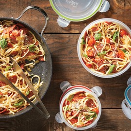 Starfrit LocknLock Easy Match Plastic Container - 6oz/170ml - Airtight, Leakproof & Nestable - 4-Sided Locking Lid