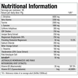 Per4m Pre Workout Powder 570g | Intense Pump, Sustained Energy and Mental Focus | with L-Citrulline, Beta Alanine & Caffeine with Added Hydration (Passionfruit)