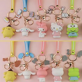 5PCS Ani/me Cartoon Keychain Set Keyring,Cute Kaw/aii Popularity Fashion Figure Toys,Cartoon An/ime Stitch Keychain,Ani/me Key Rings,Cute 3D Keychain,Fashion Figure Toys for Girls,Fun&Cute Accessories