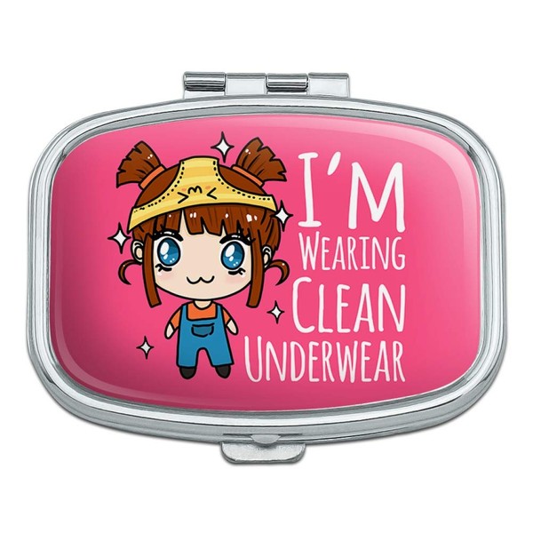 I'm Wearing Clean Underwear Kawaii Chibi Pigtails Rectangle Pill Case
