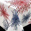 Red White Blue Celebration Fireworks Easy-Care Fabric Tablecloth (60"x84", White)