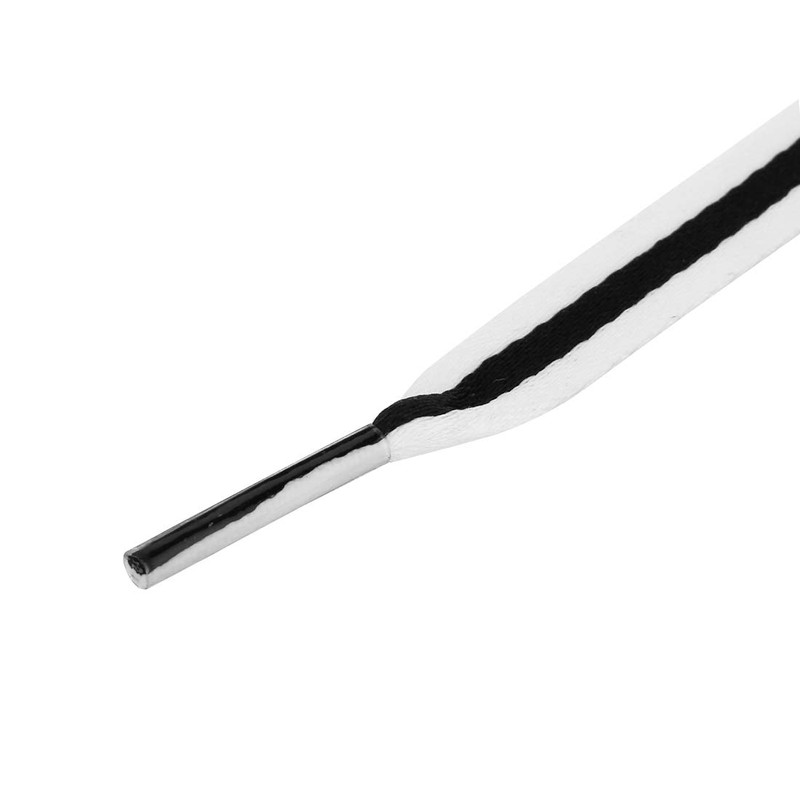 [Allegra K] Striped Canvas Shoelaces, Flat Laces, Flat Laces, Wide