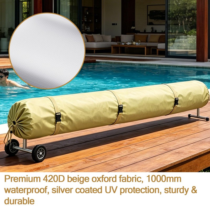 16ft Pool Solar Reel Cover, 420D Heavy Duty Solar Protective