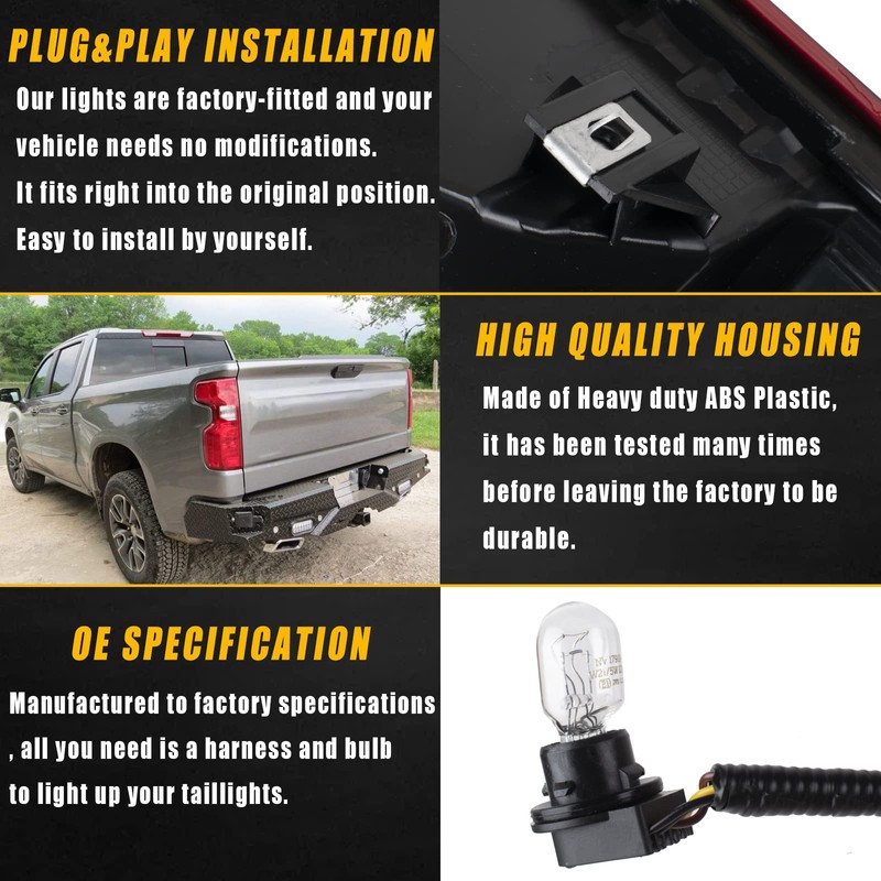 Boine Left Driver Side Tail Light Compatible With 2019-2023 Chevy
