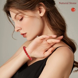 SONNYX 12 PCS 8mm Semi-Precious Gemstone Bracelet Set Healing Crystal Stone Stretch Bracelets for Men Women Round Beaded Elastic Bracelets