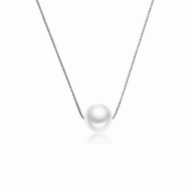 Sterling Silver Pearl Pendant Necklace- Pearl necklaces for women-Pearl pendant necklace-Adjustable Length - Dainty Pearl Pendant Necklaces - Stylish and Versatile - Ideal for Women - Independent Packaging
