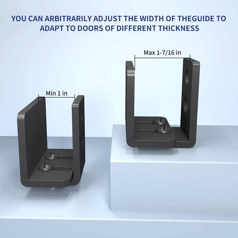 Bdmetals Sliding Barn Door Floor Guide,U Shape Adjustable Door Bottom