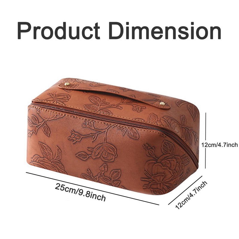 Travel Makeup Bags Cosmetic Organizer Bag,Large Capacity PU Leather Toiletry