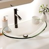YIMAI Tempered Glass Vessel Sink Bathroom, 20.8"x13.7" Oval Clear Above